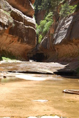 Hiking through red rocks and emerald pools