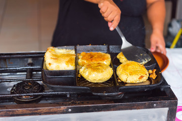 Street food, Santa Cruz Island-Port Ayora, Galapagos Island. With selective focus.