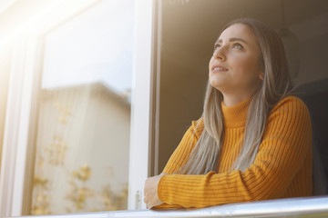 relaxed woman at home