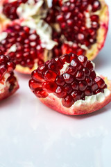 pomegranate on white background