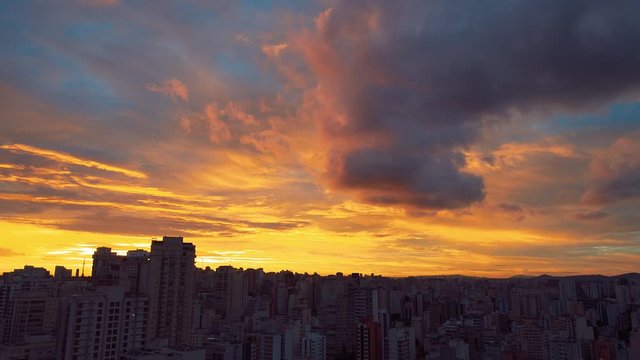 Cityscape view of sunset in Sao Paulo city, Brazil. Cityscape view of sunset in Sao Paulo city, Brazil. Cityscape view of sunset in Sao Paulo city, Brazil.	