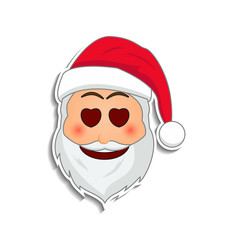 Emoji santa claus in sticker style. Winter holidays emotion. Santa clause in sadness in a cold sweat emoji icon