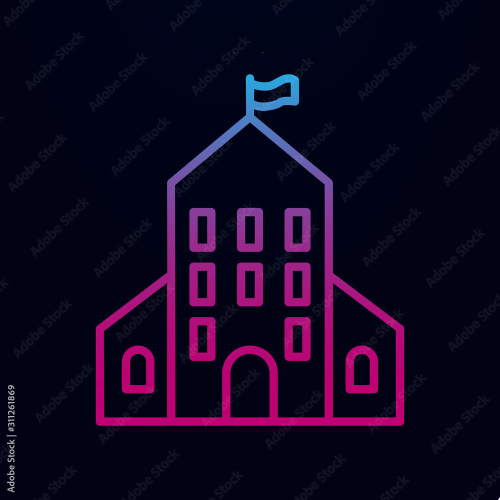 Poster school building nolan icon. simple thin line, outline vector of school icons for ui and ux, website 