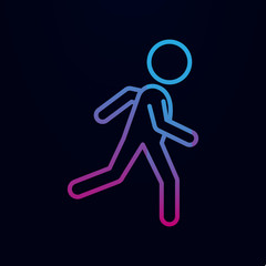 Schoolboy runs to school nolan icon. Simple thin line, outline vector of school icons for ui and ux, website or mobile application