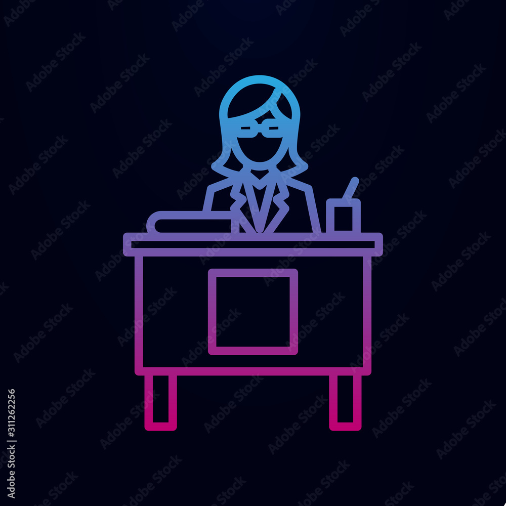 Aufkleber the teacher at the table nolan icon. simple thin line, outline vector of school icons for ui and ux,