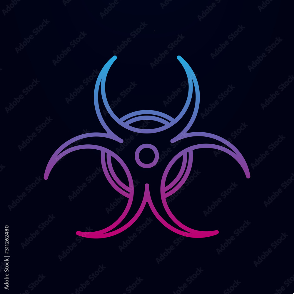 Poster biohazard or biological hazard warning nolan icon. simple thin line, outline vector of sciense icons