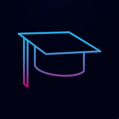 Graduation hat cap nolan icon. Simple thin line, outline vector of sciense icons for ui and ux, website or mobile application