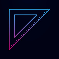Triangular ruler nolan icon. Simple thin line, outline vector of sciense icons for ui and ux, website or mobile application
