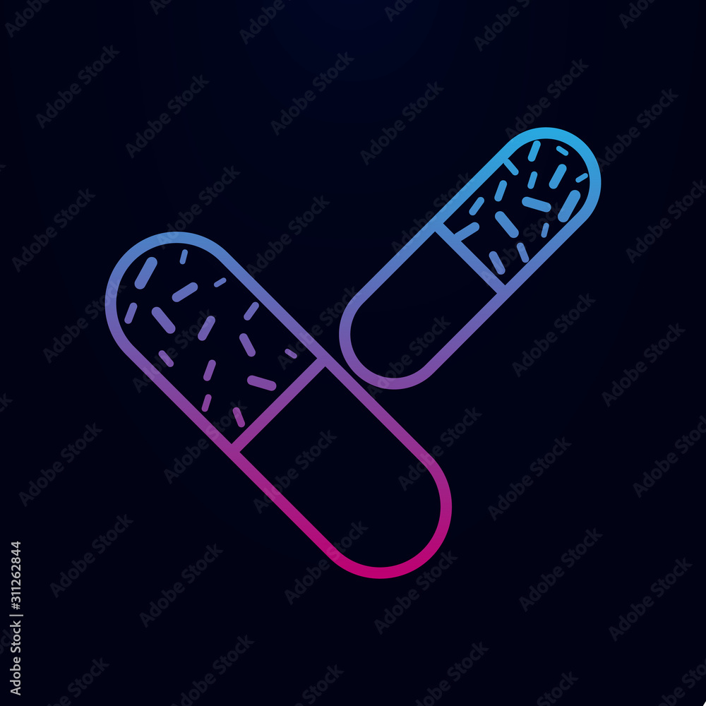 Poster capsule nolan icon. simple thin line, outline vector of sciense icons for ui and ux, website or mobi