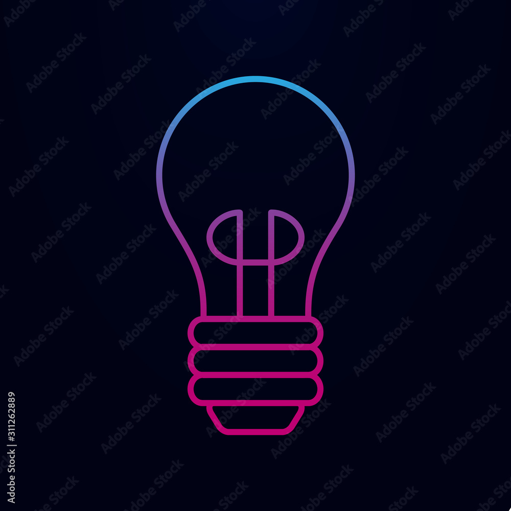 Poster lightbulb nolan icon. simple thin line, outline vector of sciense icons for ui and ux, website or mo