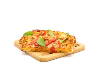 Roasted Red Pepper Chicken Flatbread
