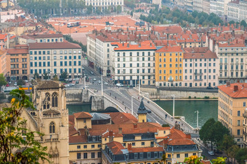 Fototapeta na wymiar Lyon cityscape, Views of the Lyon city, France, travel Europe