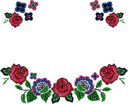 バラ刺繍フレーム