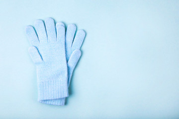 Warm woolen knitted gloves