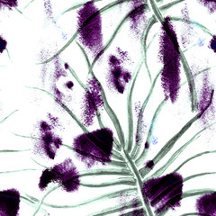 Tropical Purple Seamless Pattern. Summer Jungle