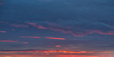 Epic and beautiful Skies Cloud Overlays during sunrise and sunset. Amazing clouds in different colors during sunrise or sunset. The concept of changing the sky in the pictures.