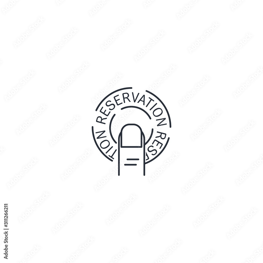 Poster button - reservation. vector line icon on a white background.