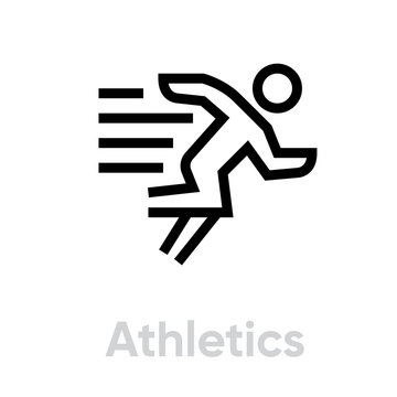 Athletic sprinter icon
