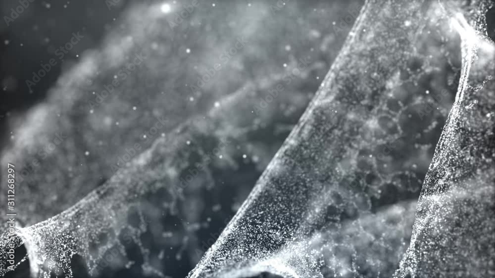 Aufkleber digitally generated motion graphic mysterious dark energy and evil abstract particles flowing in the