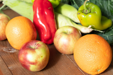 Fresh vegetables from farm share box
