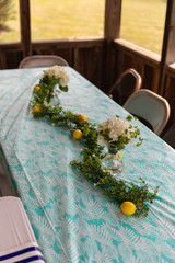 Table decor for summertime family gathering
