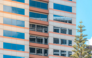 Wellington Office Building. Close up of the office building in Wellington, New Zealand