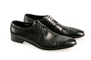 black leather shoes
