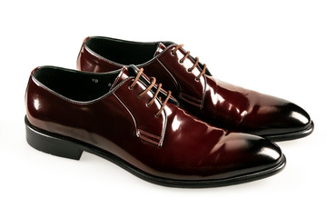 pair of black shoes isolated on white background