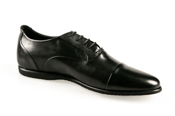 black leather shoe