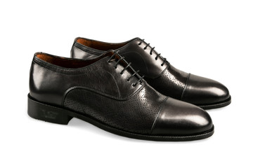 black leather shoes