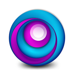 Vector swirl circle banner, 3d style abstract sphere or round shape icon or background templates. Vector Illustration For Wallpaper, Banner, Background, Card, Book Illustration, landing page
