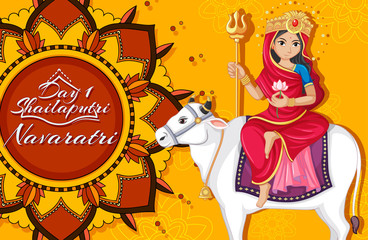 Navaratri poster design with goddess