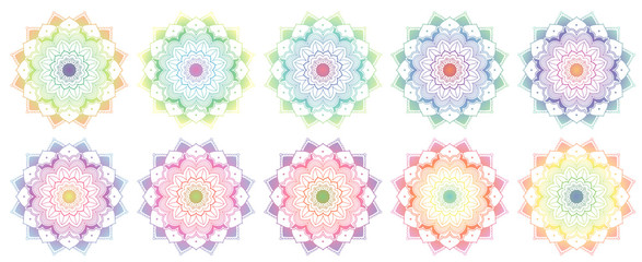 Mandala patterns on isolated background