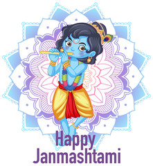 Poster design for happy Janmashtami