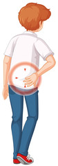 Fototapeta premium Man with back pain on white background