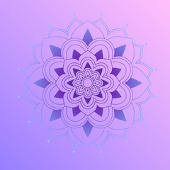 Mandala patterns on purple background