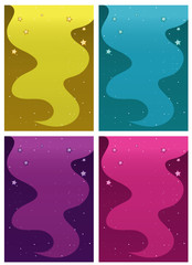 Background template with stars and smoke
