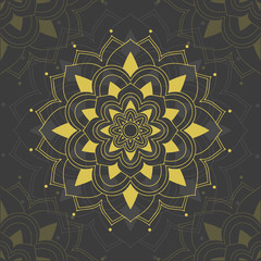 Mandala patterns on gray background