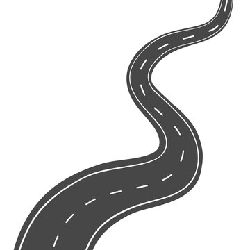 Winding road on white background.