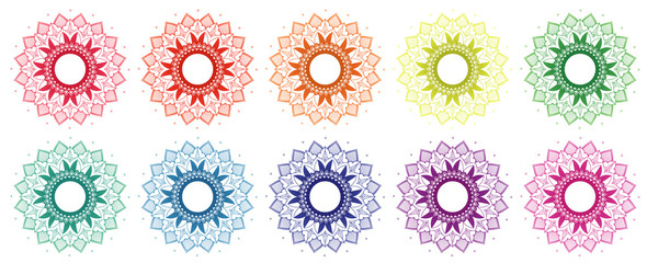 Mandala patterns in different colors
