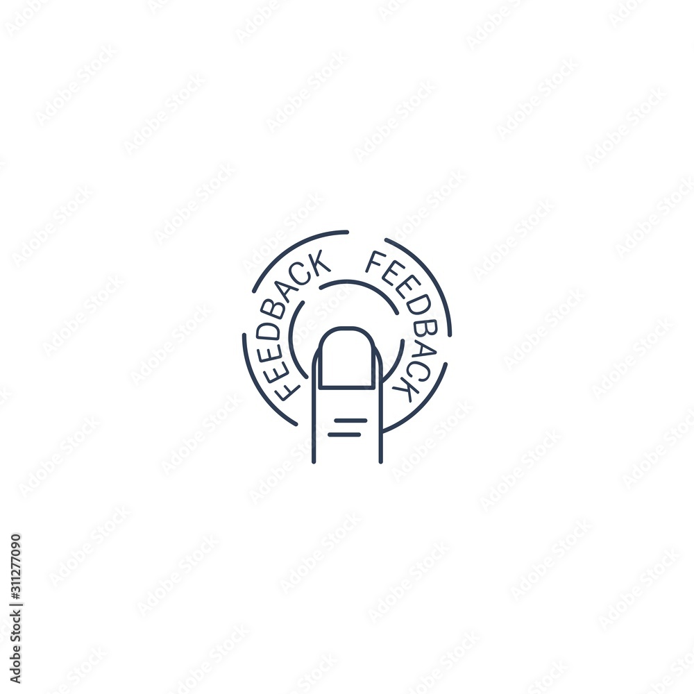 Poster feedback button. vector linear icon on a white background.