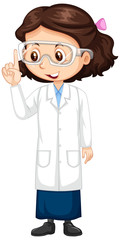 Fototapeta premium Girl in science gown on white background
