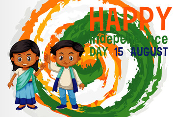 Public holiday poster design with happy kids