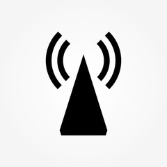 Communications tower icon, antenna icon