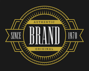 Fototapeta na wymiar Retro Vintage Badge Ornamental Insignia for Logo and Brand