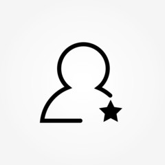 user star rating line icon design vector illustration