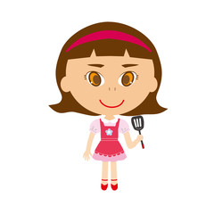 お手伝いをする女の子