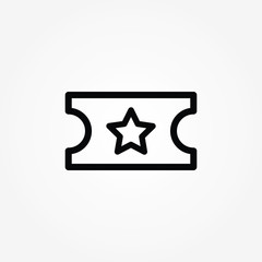 cinema ticket line icon design vector illustration