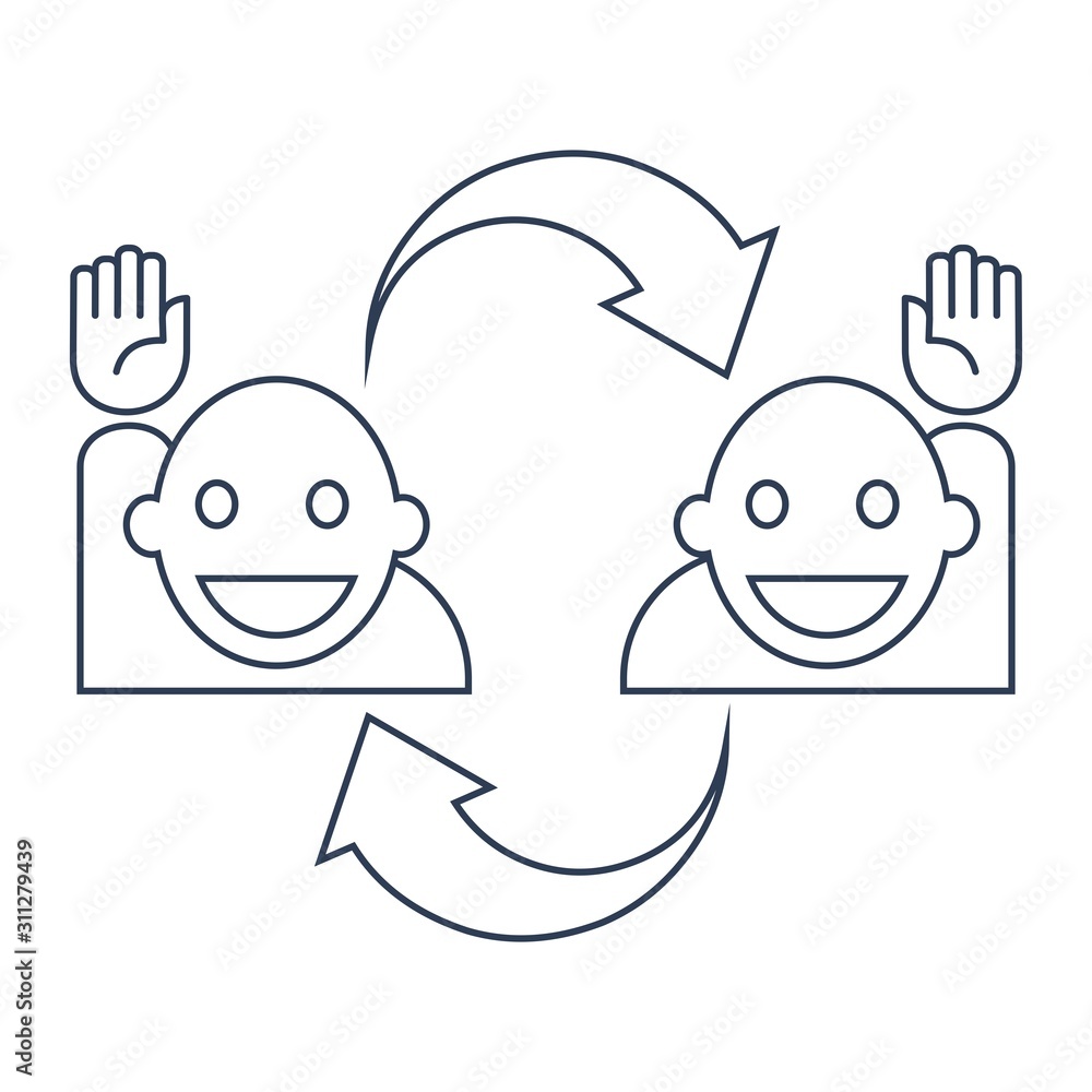 Poster questions, answers. concept. vector linear icon on a white background.