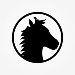 horse head sign icon design vector illustration